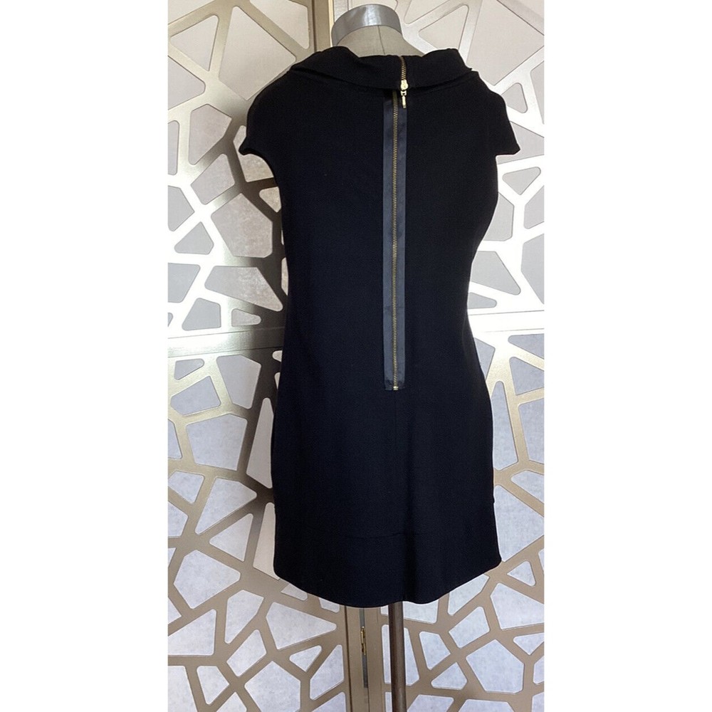 EXPRESS WOMEN LITTLE BLACK DRESS S SMALL ABOVE KNEE ZIPER POCKETS STRETCHY